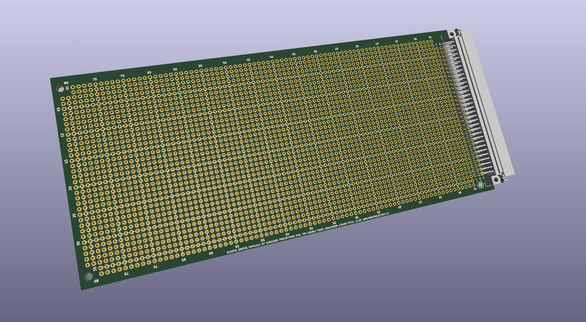 Eurocard DIN41612 3U Prototyping board PCB card 220 x 100mm