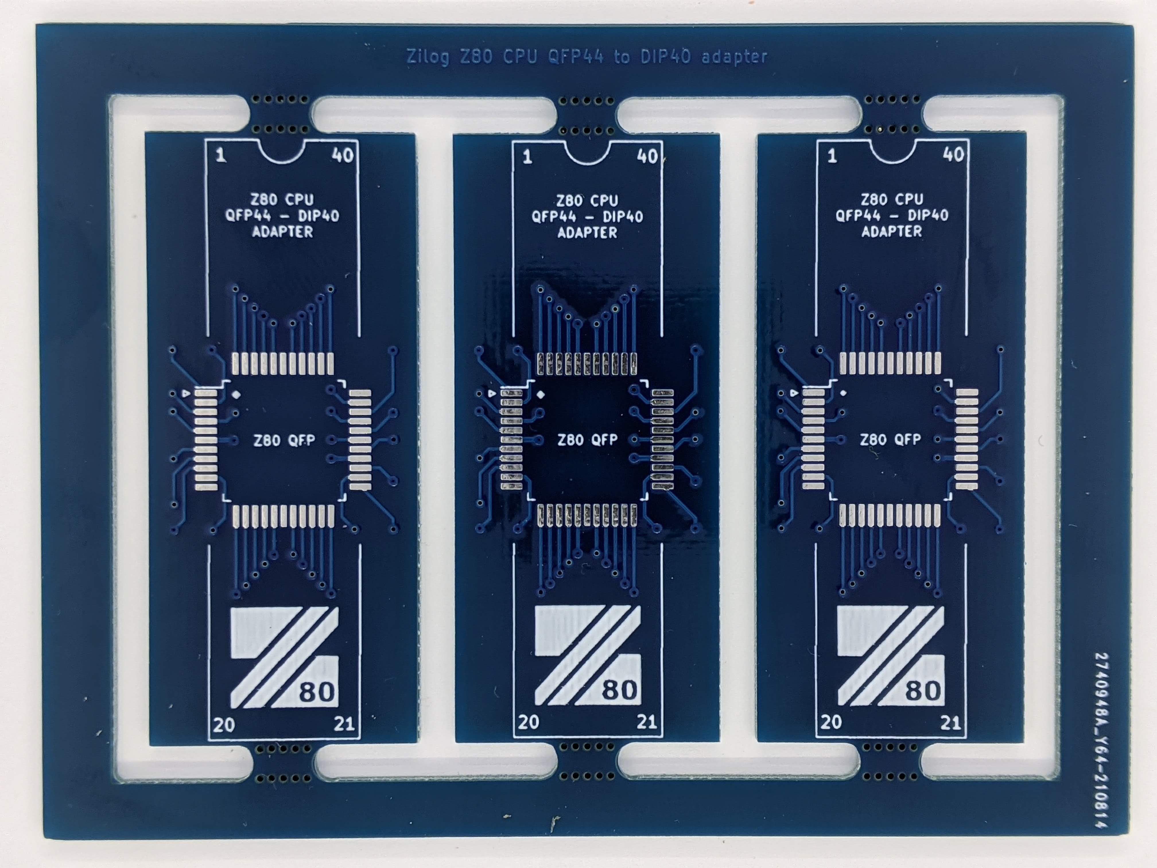 Z80 CPU QFP44 to DIP40 adapter